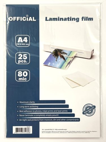Lamináló fólia A/4 Trend 80 mikronos 25 darabos