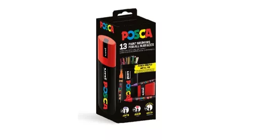 Dekormarker Uni Posca 13 darabos, fém dobozos készlet