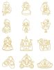 R- Üvegfesték szett Amos 10 x 10,5 ml Princess + 12 sablon 