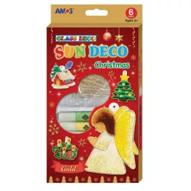   Amos üvegfesték 6 darabos szett + sablon, 10 ml karácsonyi