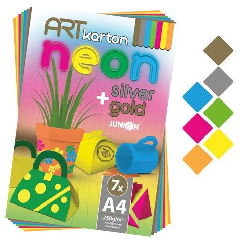 ART dekorkarton 250g, 7 lapos NEON
