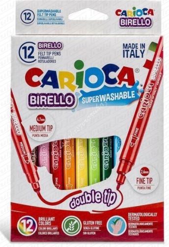 Carioca Birello kétvégű filctoll készlet (12db) - 41457
