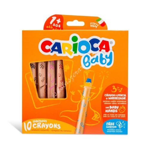 Carioca Baby zsírkréta 10 darabos + hegyező 42818