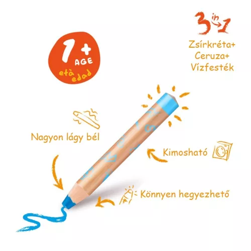Carioca Baby zsírkréta 10 darabos + hegyező 42818
