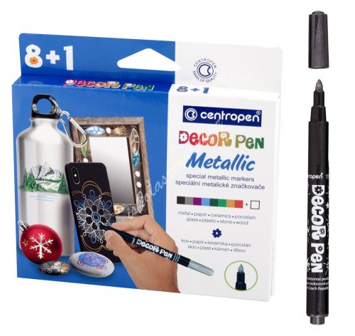 Centropen Dekor Metál filctoll készlet (8db)+1  2737