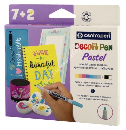 Centropen Dekor pasztell filctoll készlet (7+2) - 2738