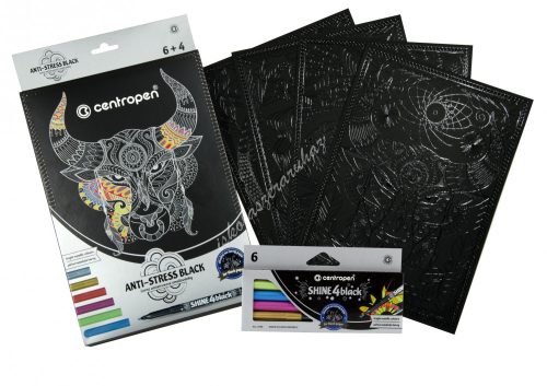 Centropen kifestő szett anti-stressz black 6+4 9390