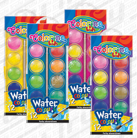 Colorino vízfesték 12 darabos + ecsettel 14014