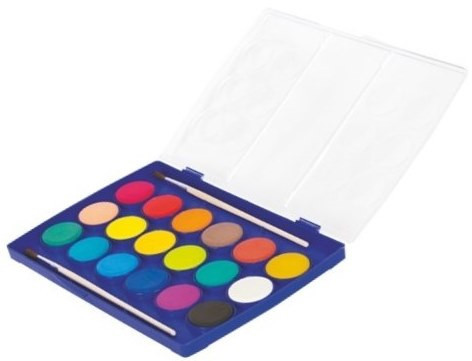 27- Vízfesték Colorino 23mm 18 darabos + ecset - 54737