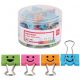 Binder kapocs Deli színes 25 mm Smile tégelyben (48 darab)