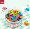 Binder kapocs Deli színes 25 mm Smile tégelyben (48 darab)