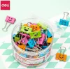 Binder kapocs Deli színes 25 mm Smile tégelyben (48 darab)
