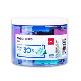   11- Binder kapocs Deli színes 50 mm, 8551S PASZTELL (12 darab)