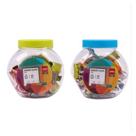 Deli binder kapocs, színes 19 mm tégelyben 8558