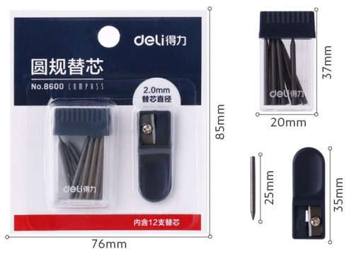 Körzőhegy Deli 12 darabos + hegyező - 8600