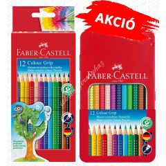   Faber-Castell színes ceruza Grip 12 darabos AKCIÓ (1 db 112412 & 1 db 112413)