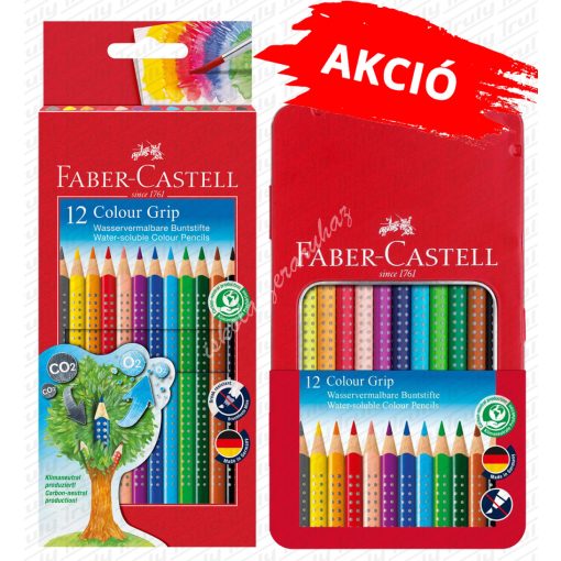 Faber-Castell színes ceruza Grip 12 darabos AKCIÓ (1 db 112412 & 1 db 112413)