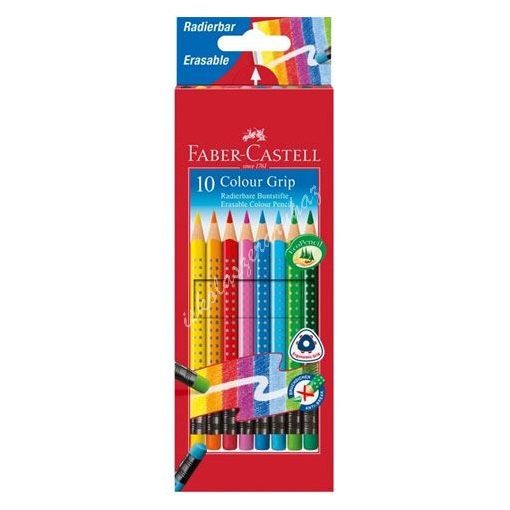 Faber-Castell színes ceruza Grip 10 darabos radíros