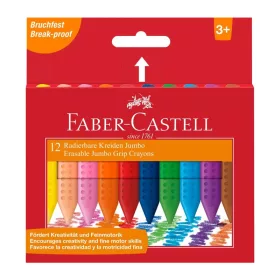 Faber-Castell Grip Jumbo radírozható zsírkréta 12-es