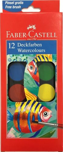 Faber-Castell vízfesték 12 színű nagygombos