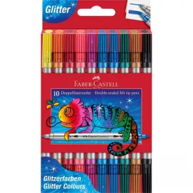   17- Filc Faber-Castell kétvégű, csillámos 10 darabos - 151107