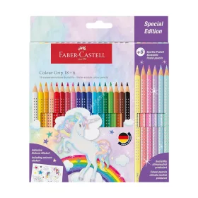   Faber-Castell Grip + Sparkle színes ceruza (18db)+6 - 201543