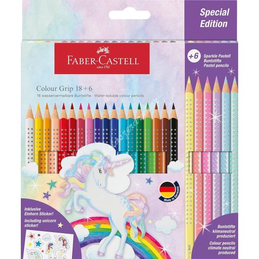 Faber Castell színes ceruza 18+6 darabos Grip + Sparkle - 201543