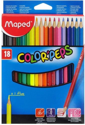 Maped háromszögletű színes ceruza (18db)