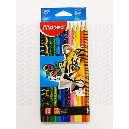 Maped színes ceruza 12 db-os háromszögletű Animals