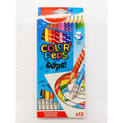 Maped színes ceruza 12 db-os háromszögletű Oops radíros