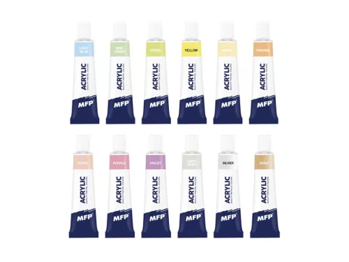 MFP tubusos akrilfesték 12 x 12 ml (pasztell + metál) - 6300392
