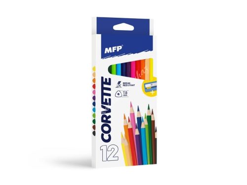 MFP színes háromszögletű ceruza (12db) + hegyező - 6330510
