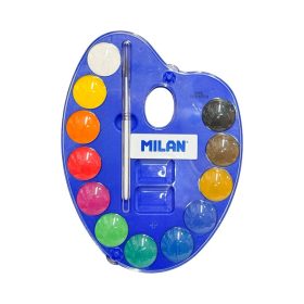 Vízfesték Milan 12 darabos, palettán + ecset - 53412