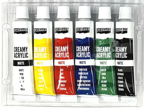  Akrilfesték Pentart krémes, tubusos Matt 6 x 16 ml. - 45110