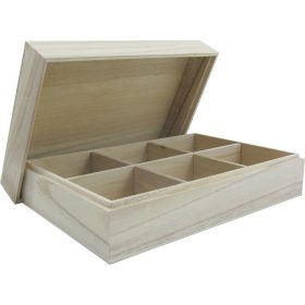 Fa teafilter tartó 6 rekeszes 24 x 16 x 7,5 cm - 5871