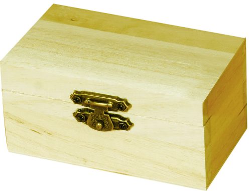 Fa minidoboz, kincsesláda 9 x 4,7 x 5,5 cm - 5887