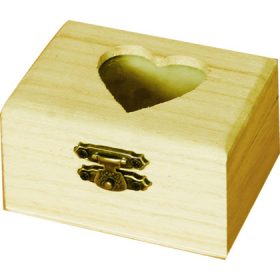 Fa minidoboz, szívbetéttel 8 x 4,5 x 6 cm - 5901