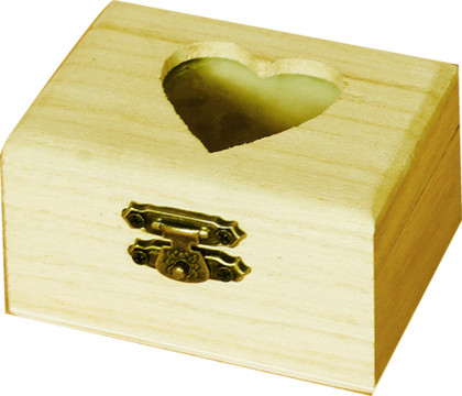 Fa minidoboz, szívbetéttel 8 x 4,5 x 6 cm - 5901