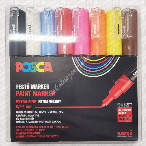 Dekormarker Uni Posca PC-1M készlet 8 darabos