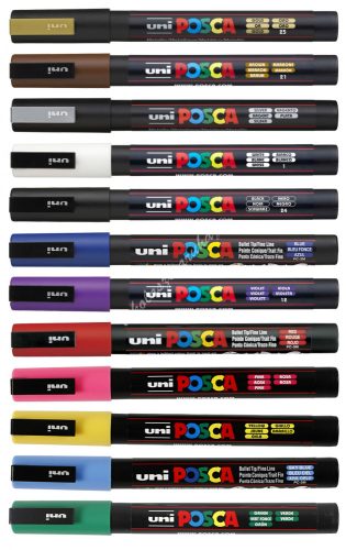 Dekormarker Uni Posca PC-3M - 37 színben