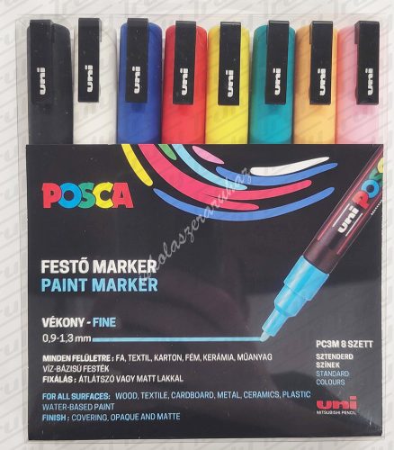 Dekormarker Uni Posca PC-3M 8 darabos 