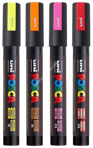 Dekormarker Uni Posca PC-5M FLUOR - 4 színben