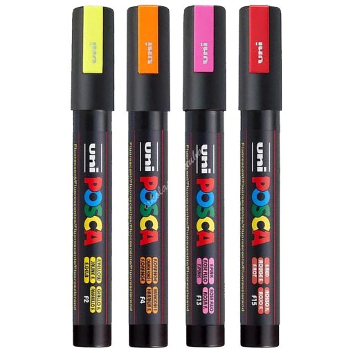 Dekormarker Uni Posca PC-5M FLUOR - 4 színben