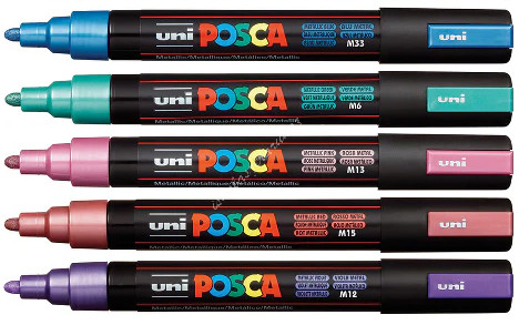 Dekormarker Uni Posca PC-5M METÁL - 5 színben