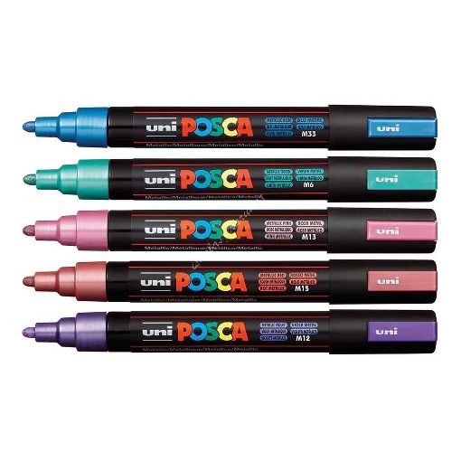 Dekormarker Uni Posca PC-5M METÁL - 5 színben