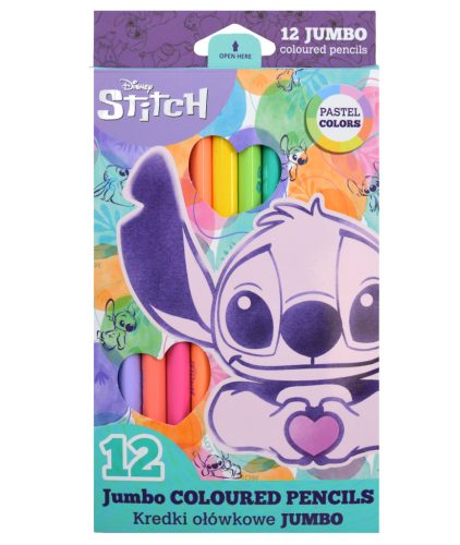 Színes ceruza Stitch 12 darabos Jumbo pasztell - 92030