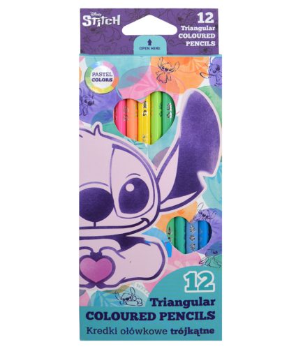 Színes ceruza Stitch 12 darabos háromszög pasztell - 92047