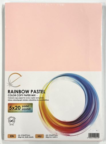 Fénymásolópapír színes A4, 80gr, 5x20 lap, Pasztell színek