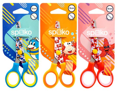 Olló Spoko iskolai 13 cm, 3 mintával - S0535