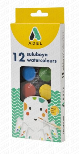 Vízfesték 12 darabos Adel 933 kisgombos